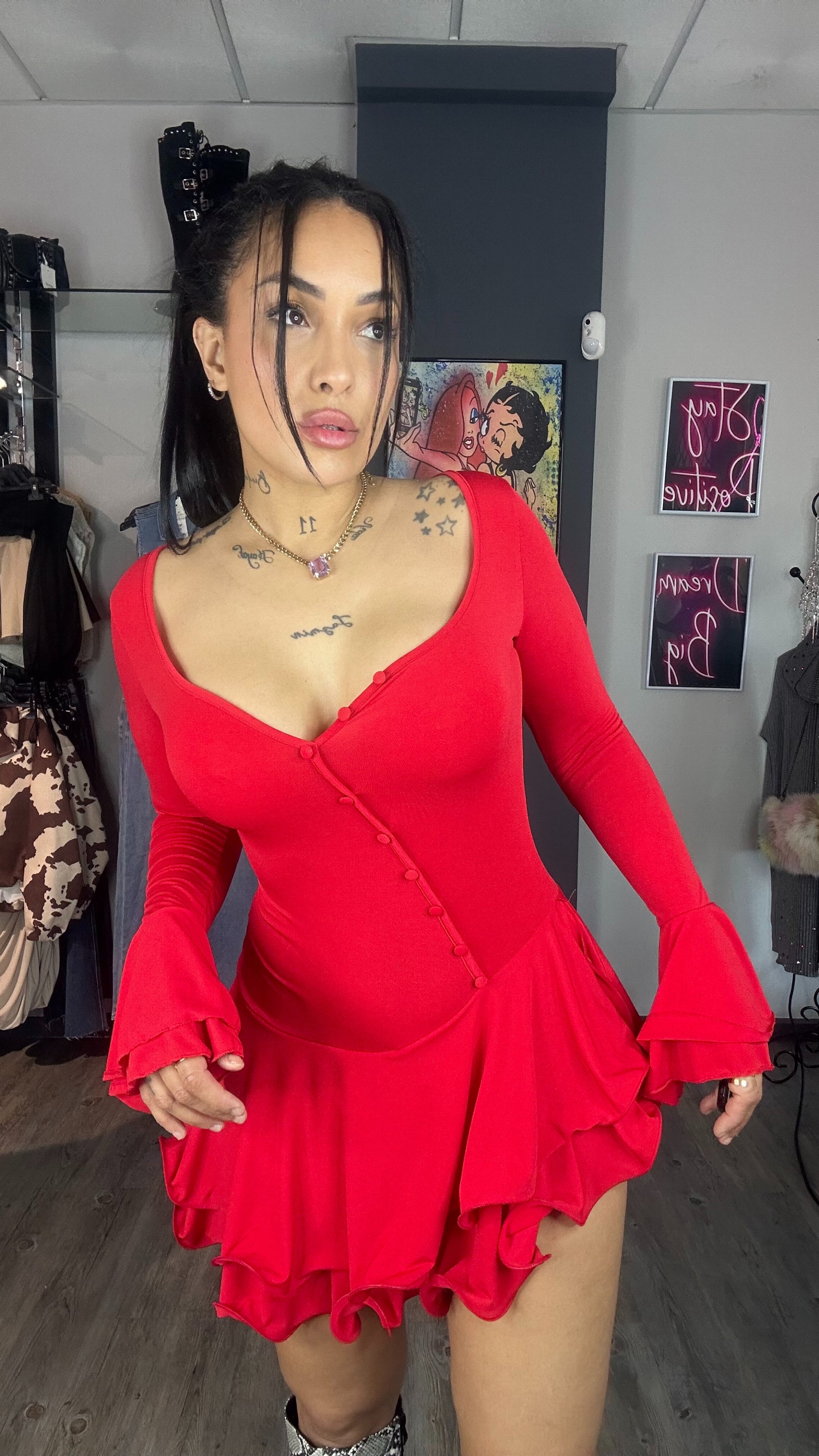 Vestido pétalos con culot