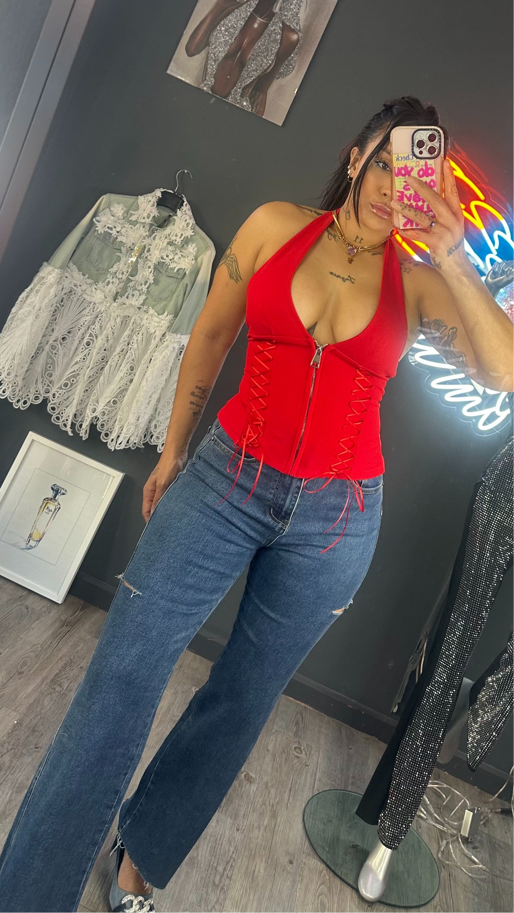 Top corset cuello