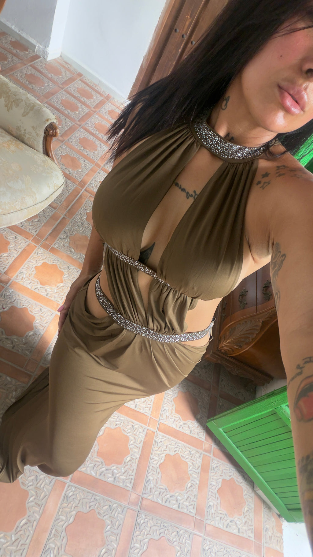 Vestido Kahki love