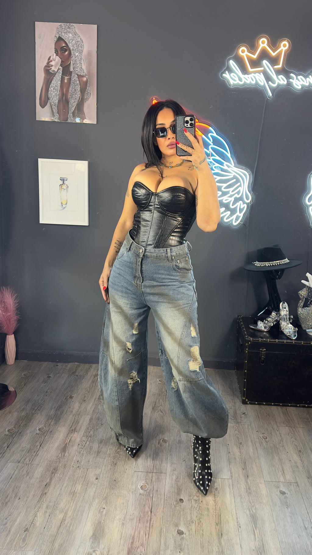 Corset, pitón efecto piel premium