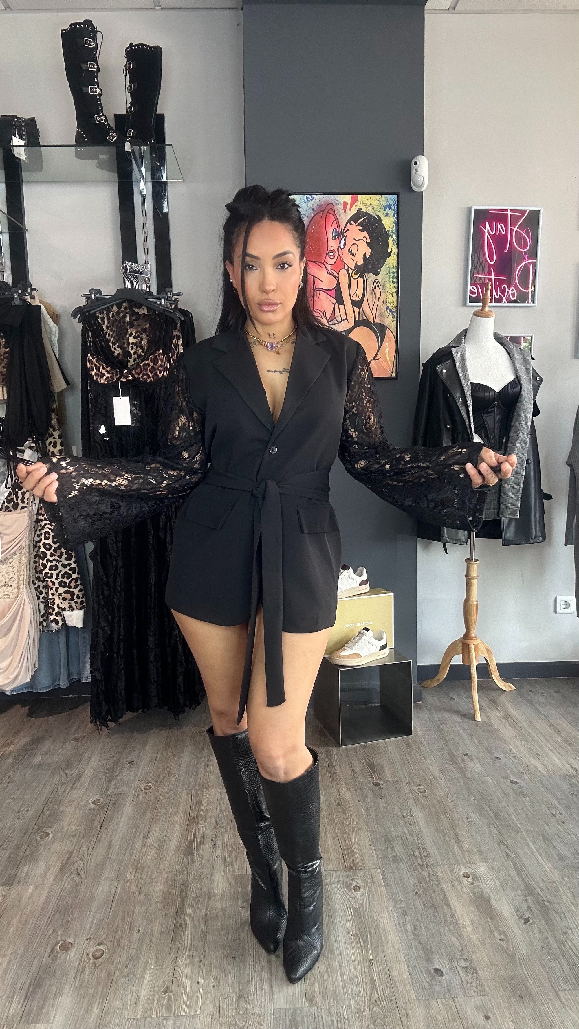 Blazer mangas encaje