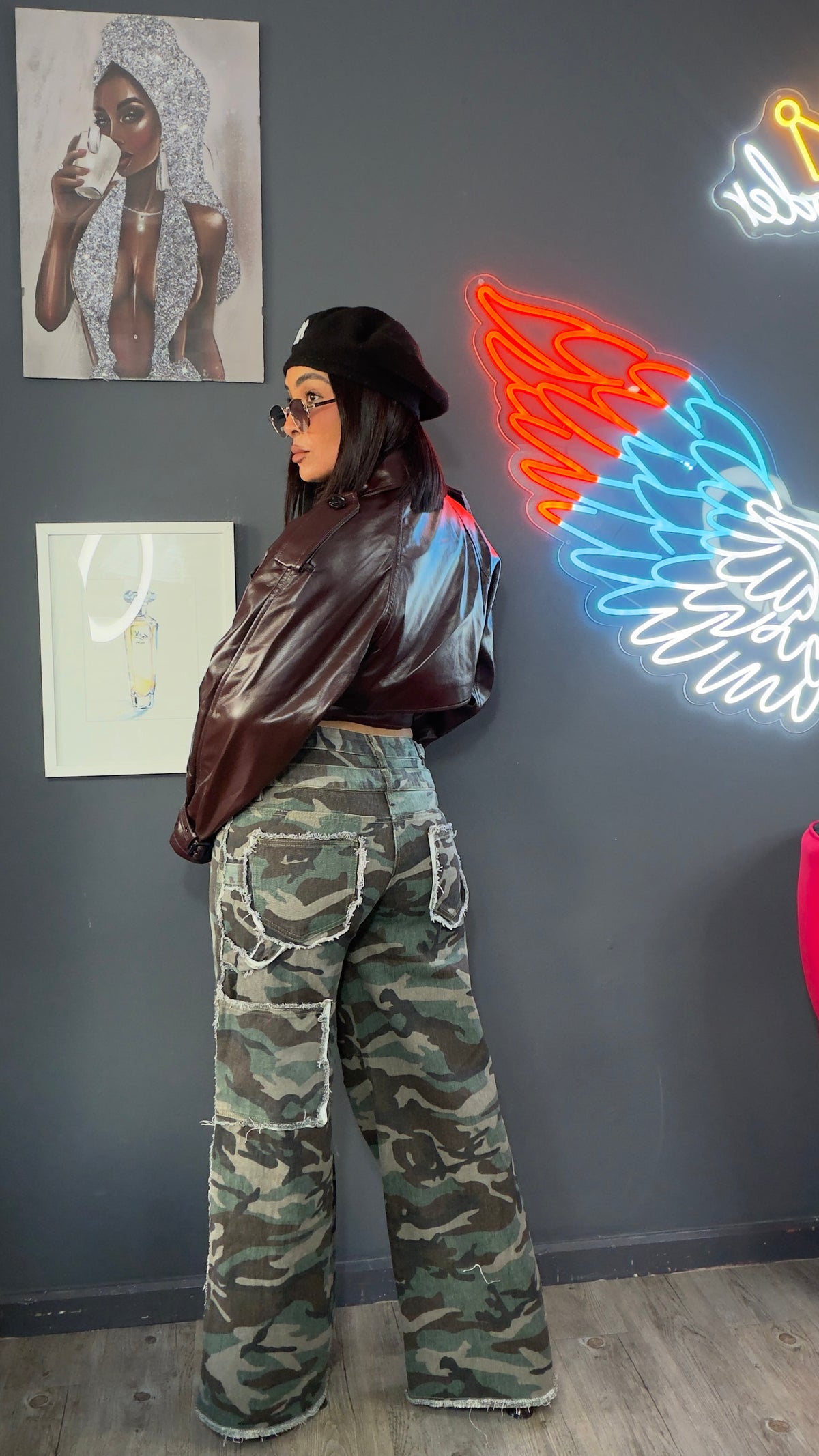 Jeans doble cintura militar