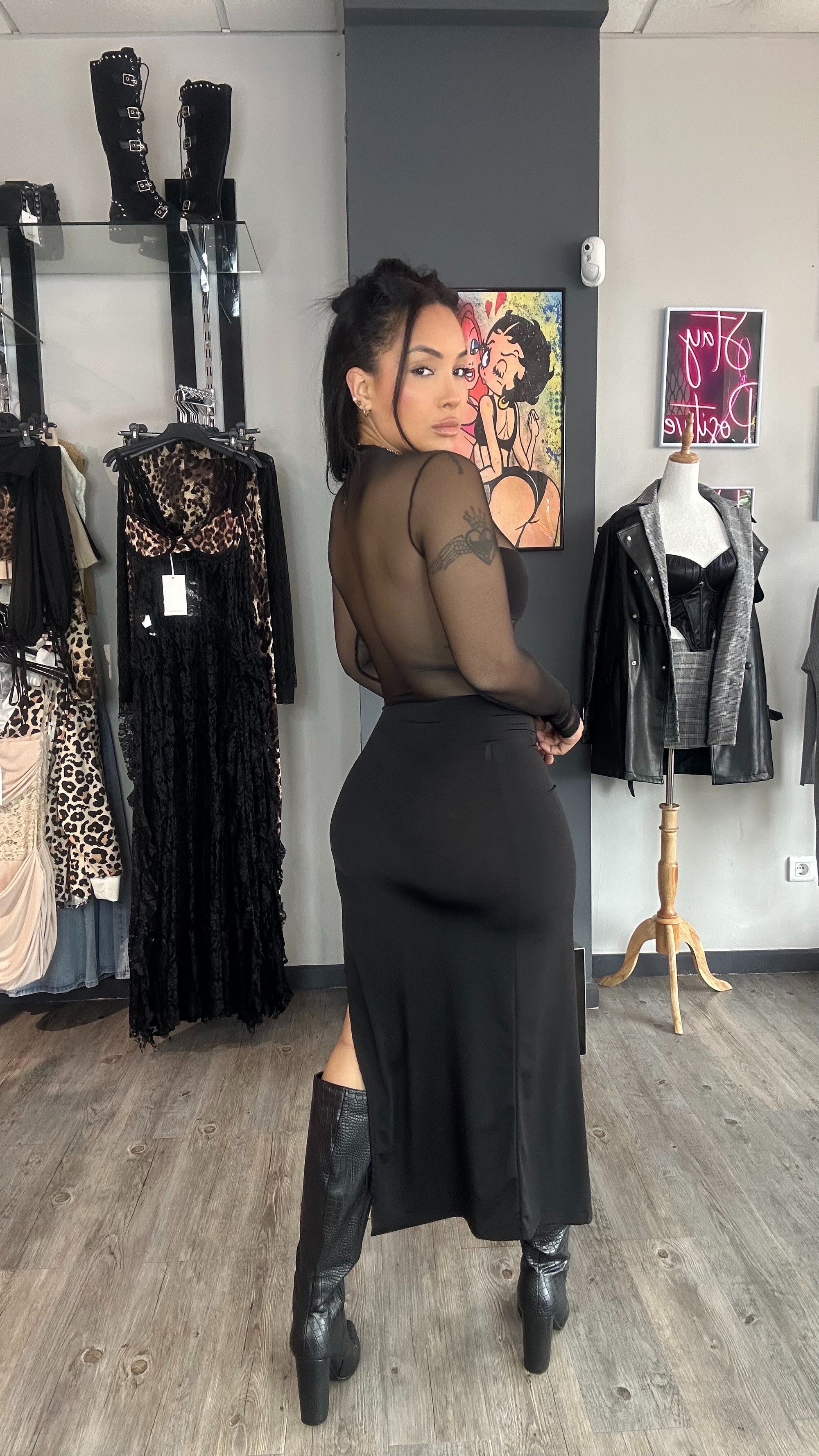 Vestido tull apertura