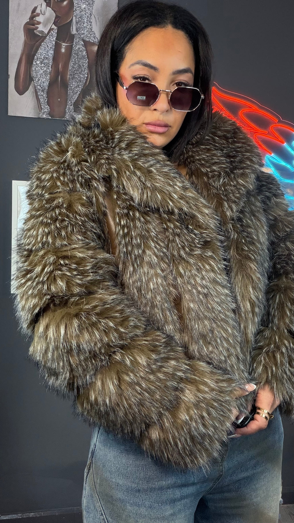 Abrigo pelo conejo Queen Savage