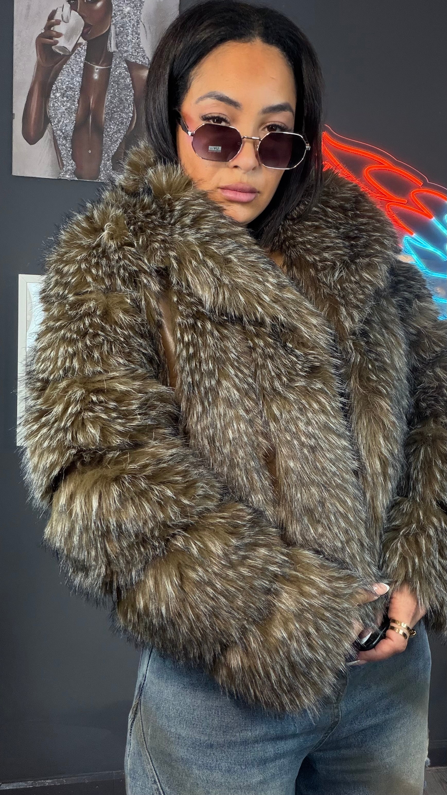 Abrigo pelo conejo Queen Savage