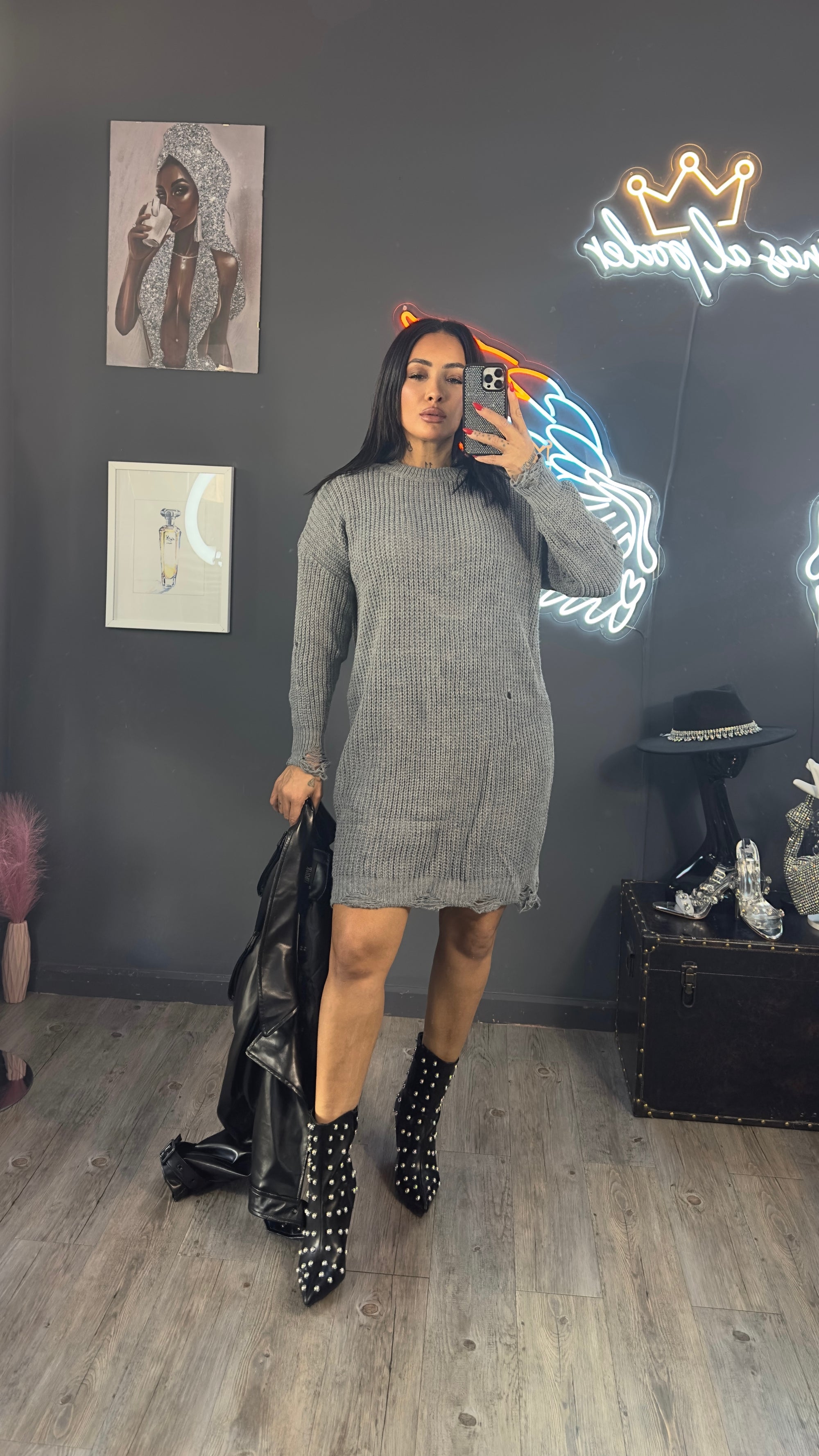 Jersey vestido over size