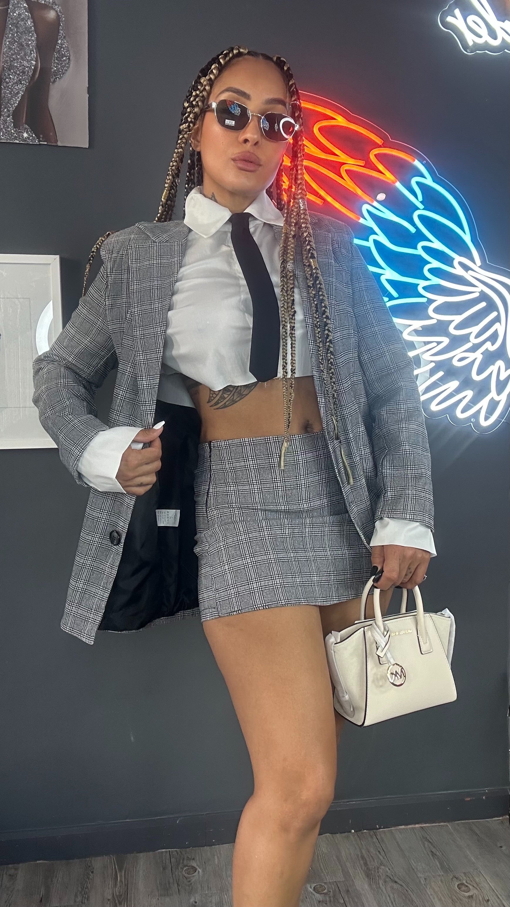 Falda pantalón  pata de gallo