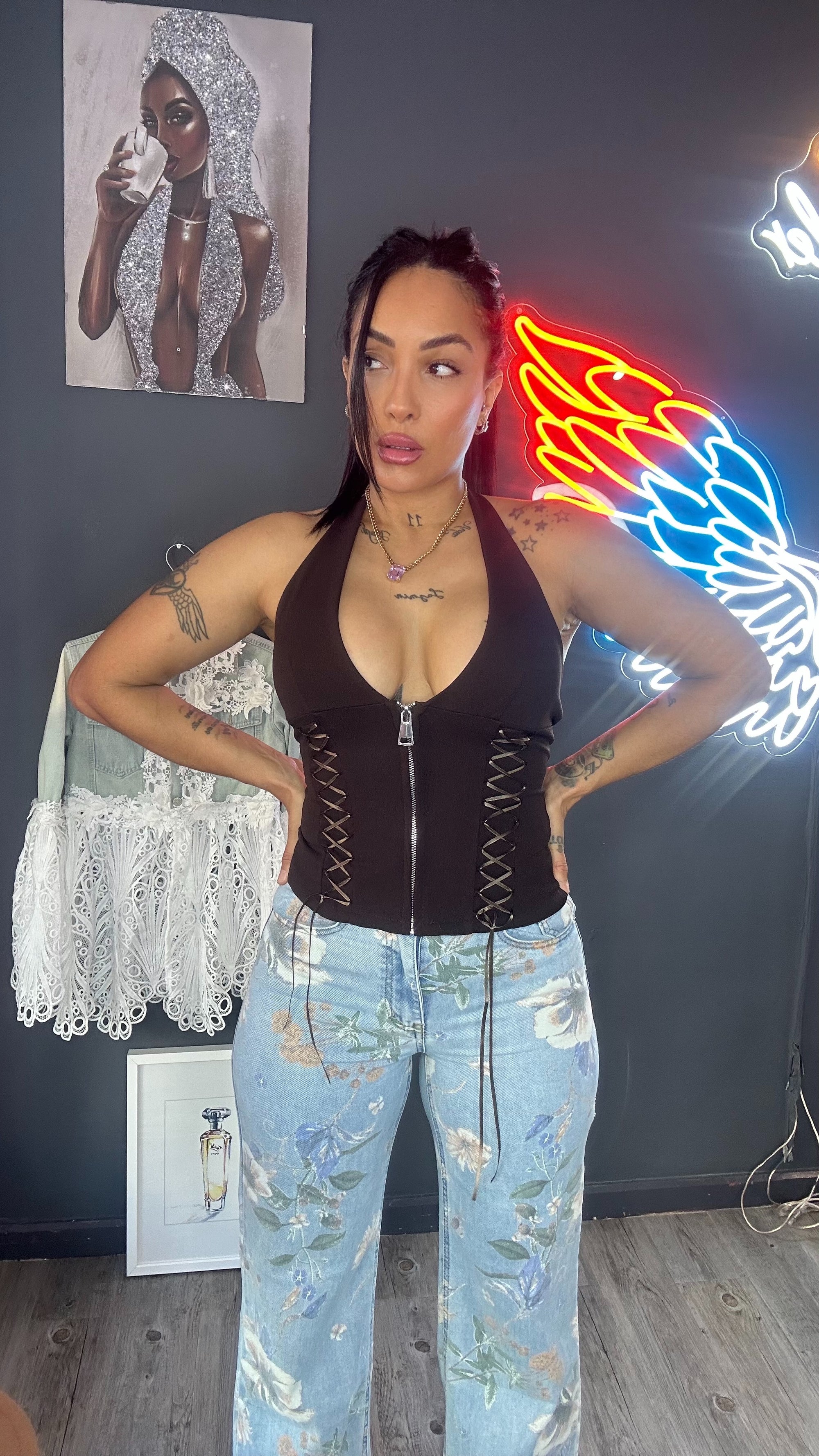 Top corset cuello