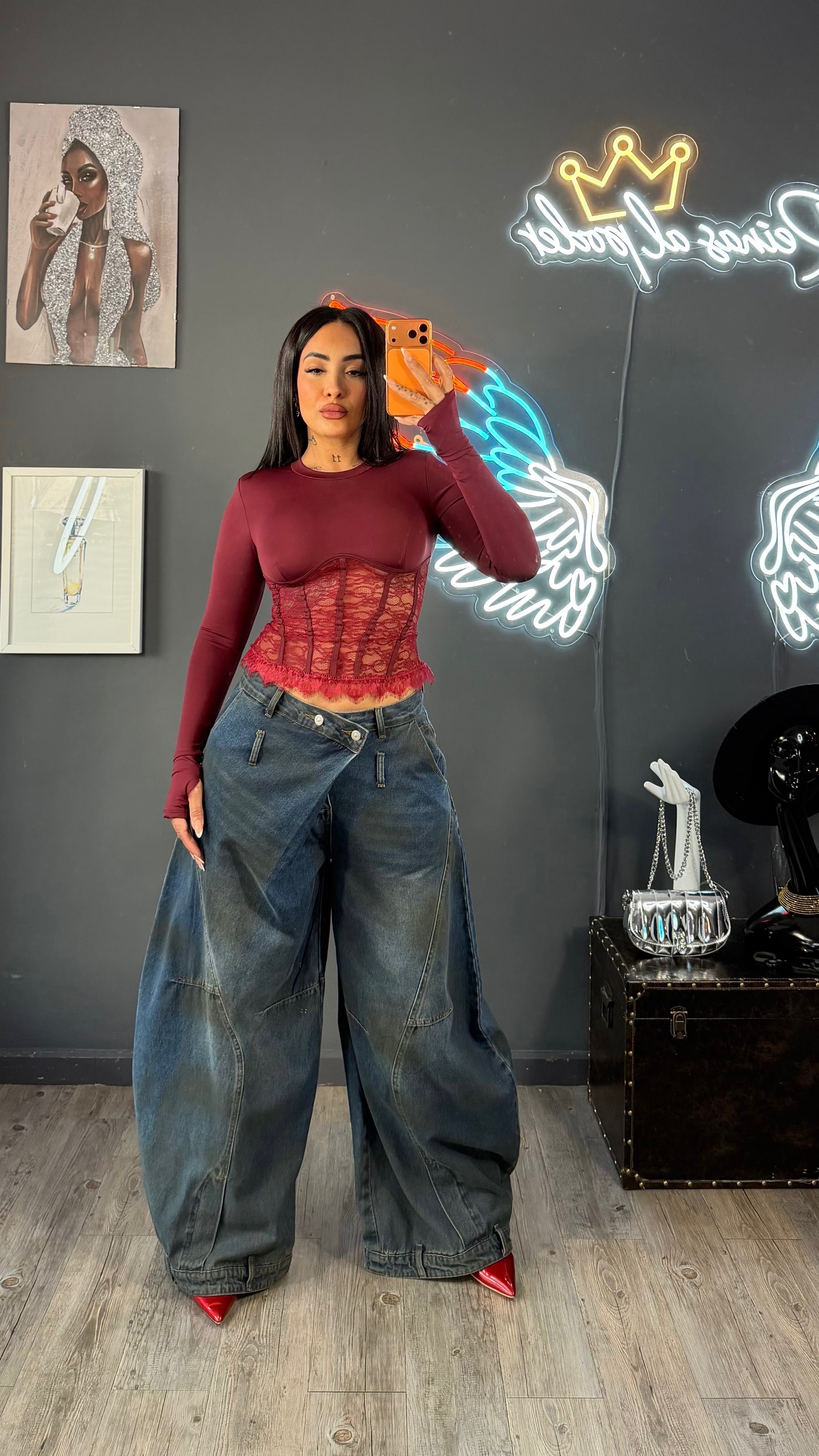 Top corset de encaje romántico