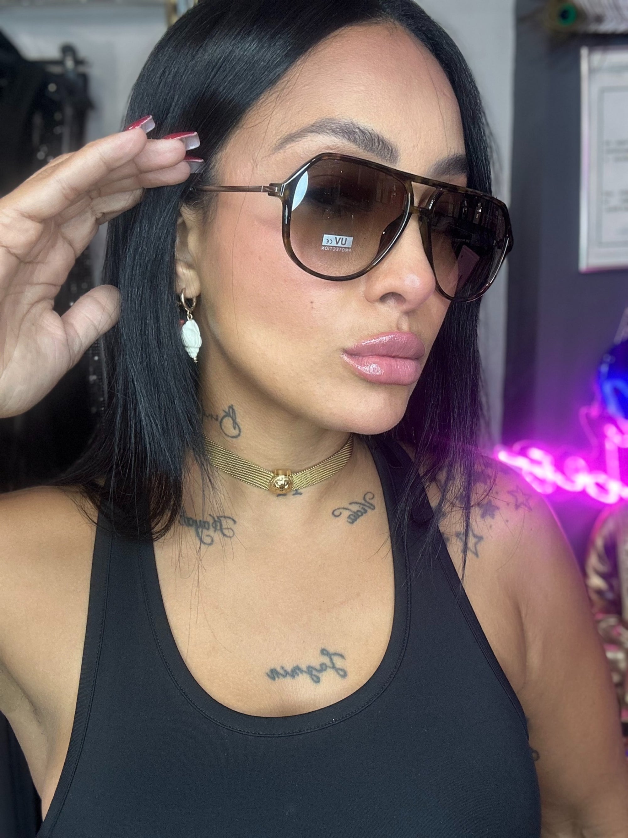 Gafas Aviador grande leopardo