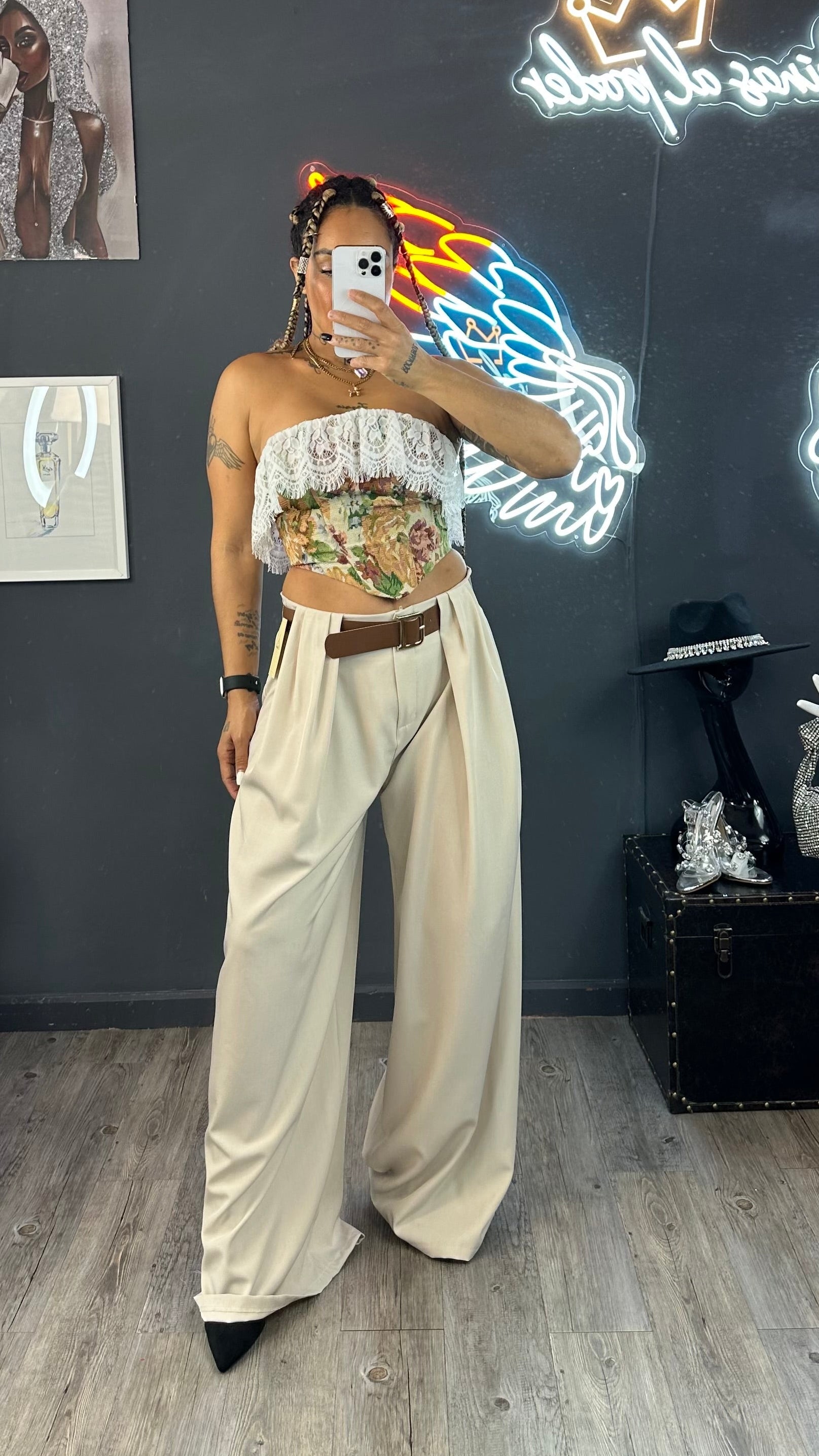 Pantalón fluido palazo premium