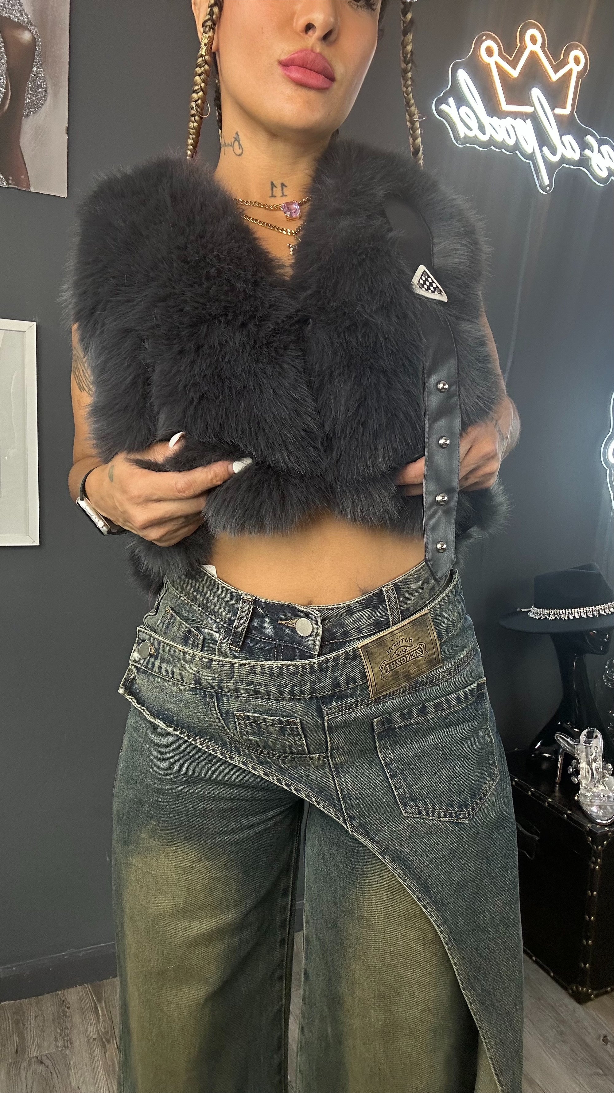 Pantalón vaquero cruzado