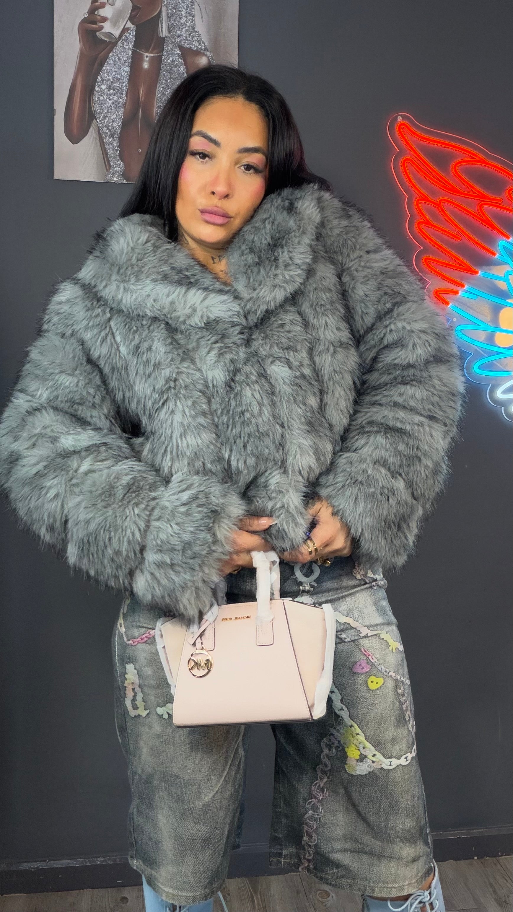 Abrigo pelo conejo Queen Savage