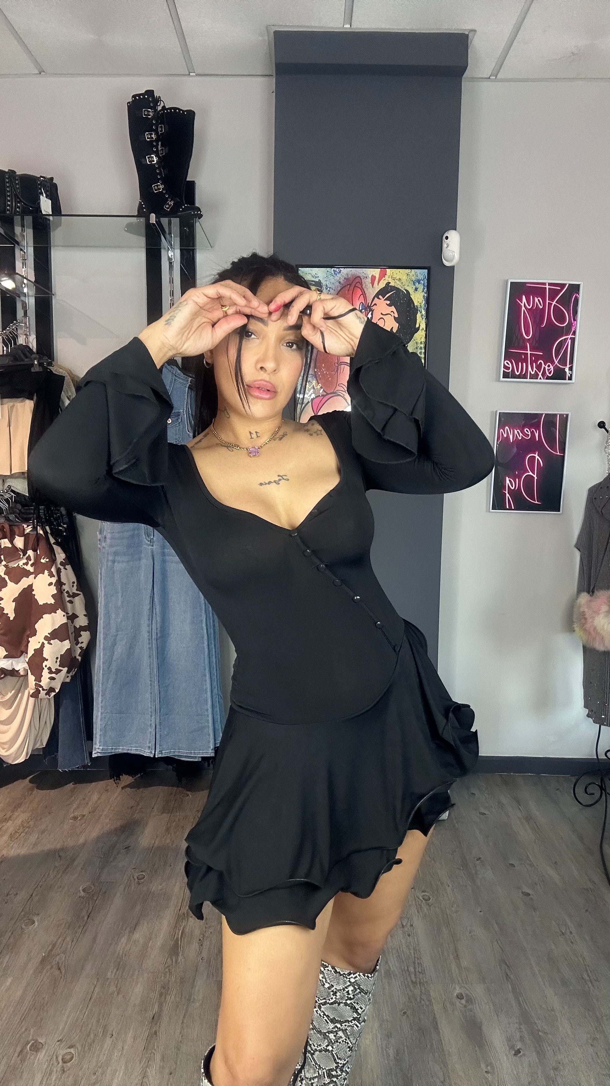 Vestido pétalos con culot