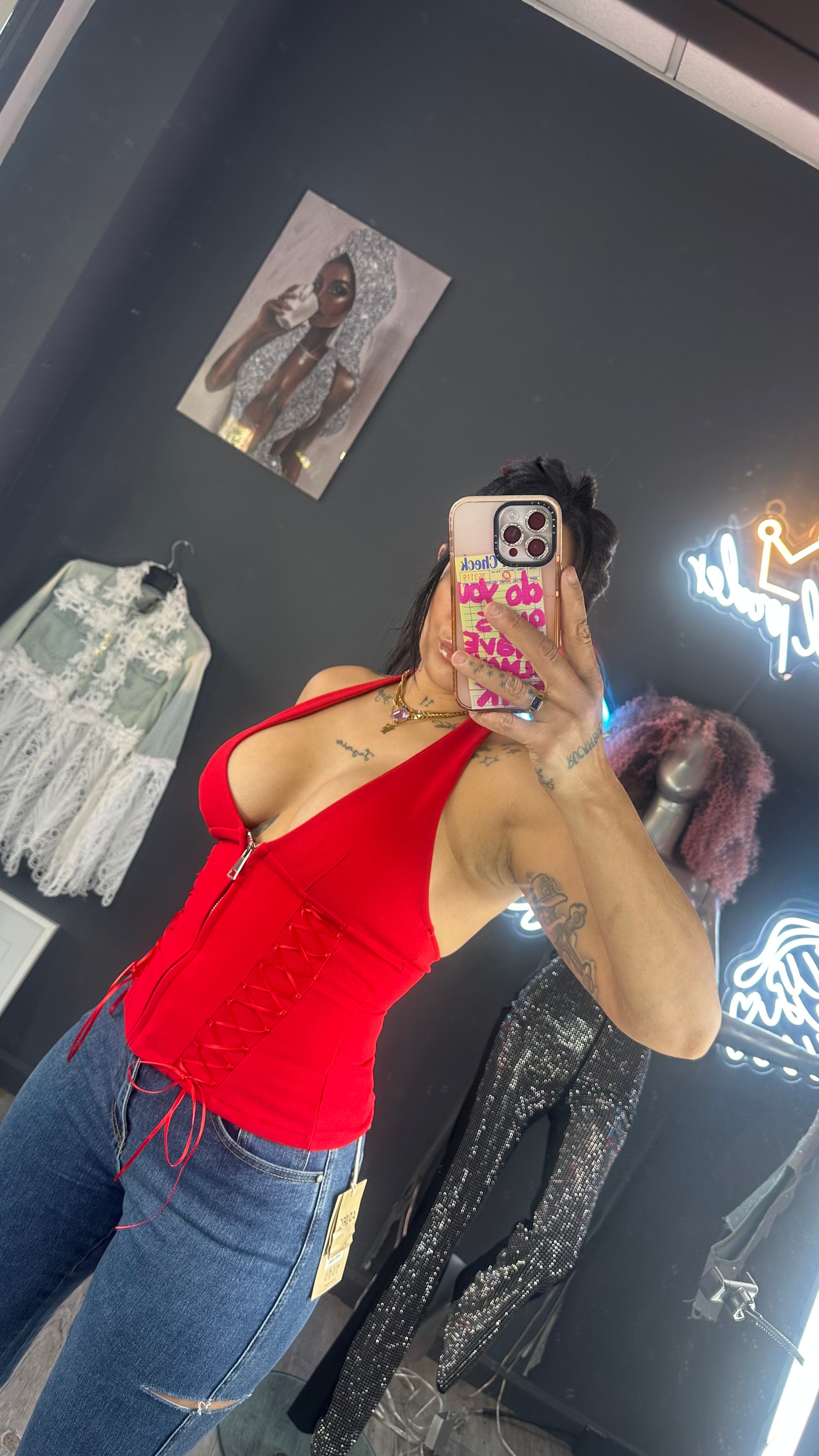 Top corset cuello