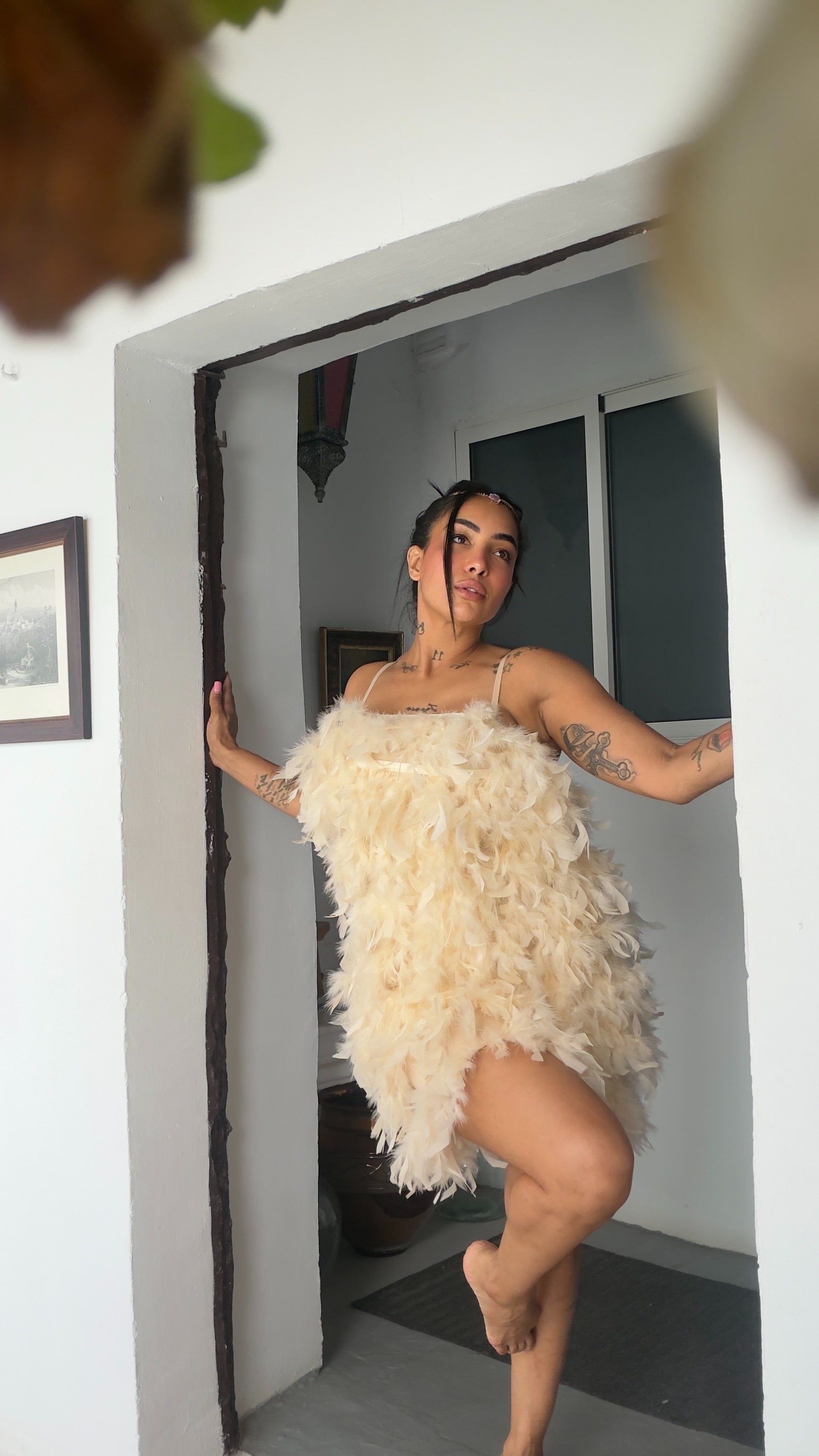 Vestido pluma de julio