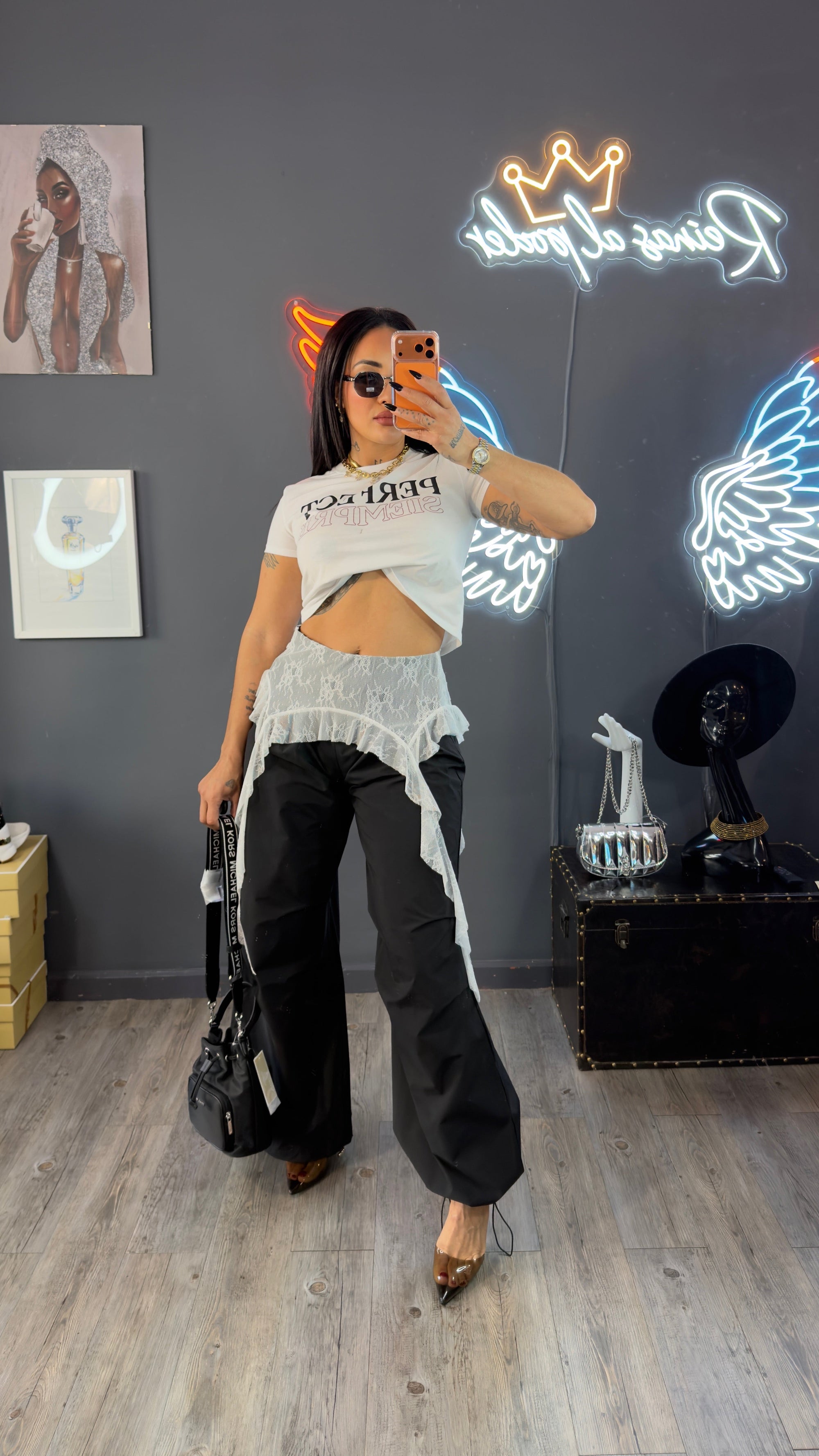 Pantalón Impermeable, detalle, encaje