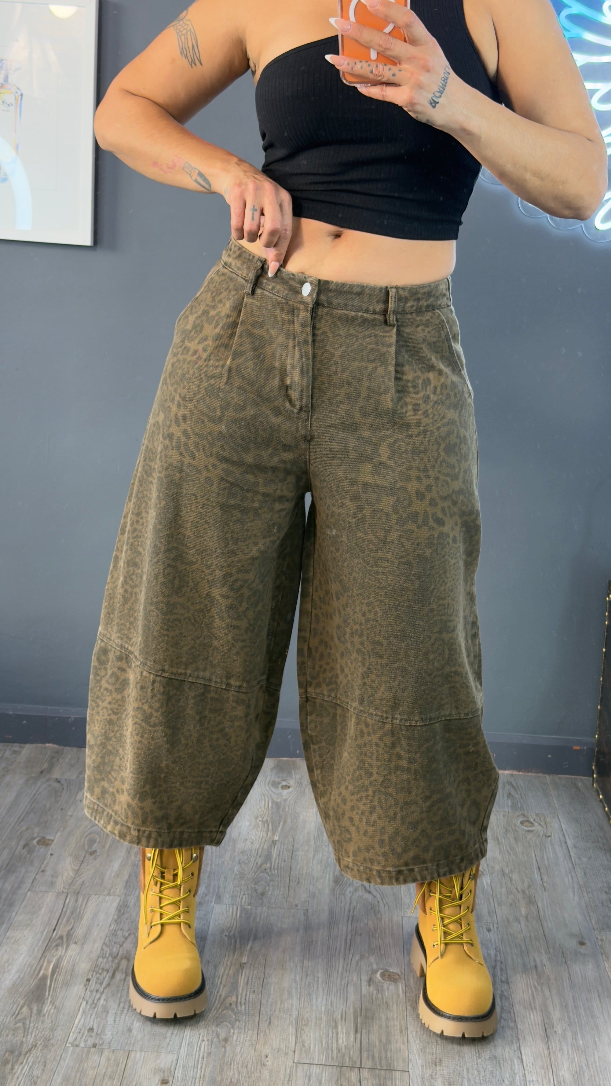 Bermuda vaquera premium Oversize Animal print