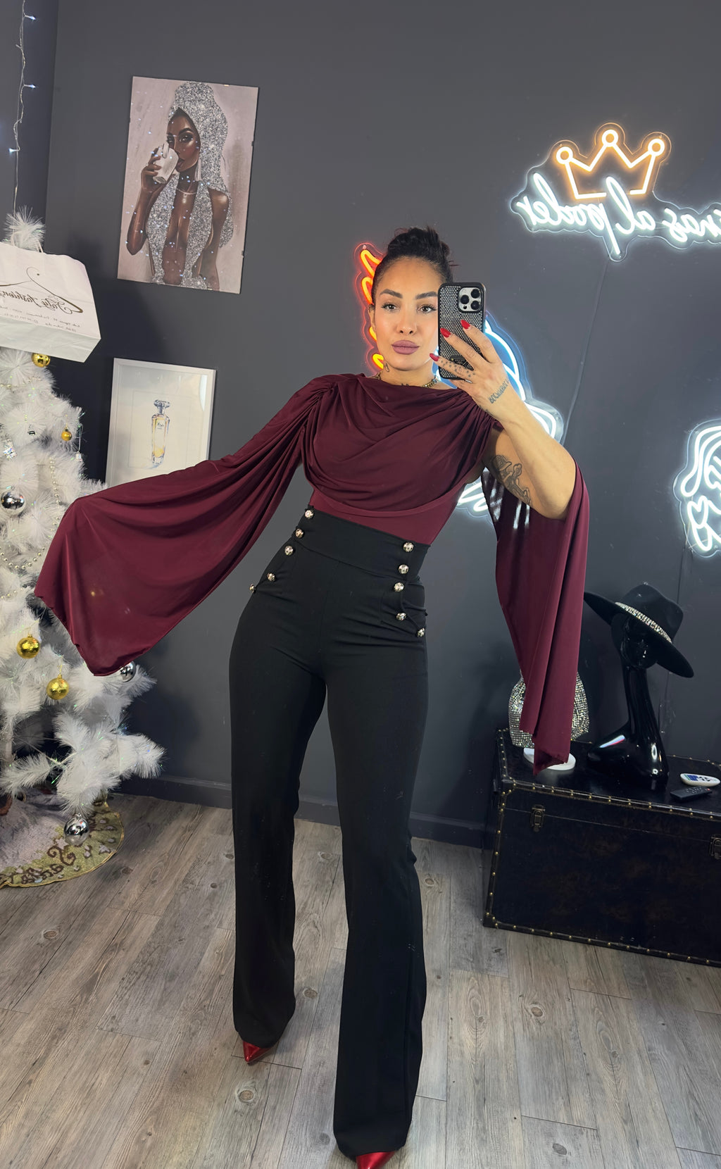 Pantalón, cintura alta