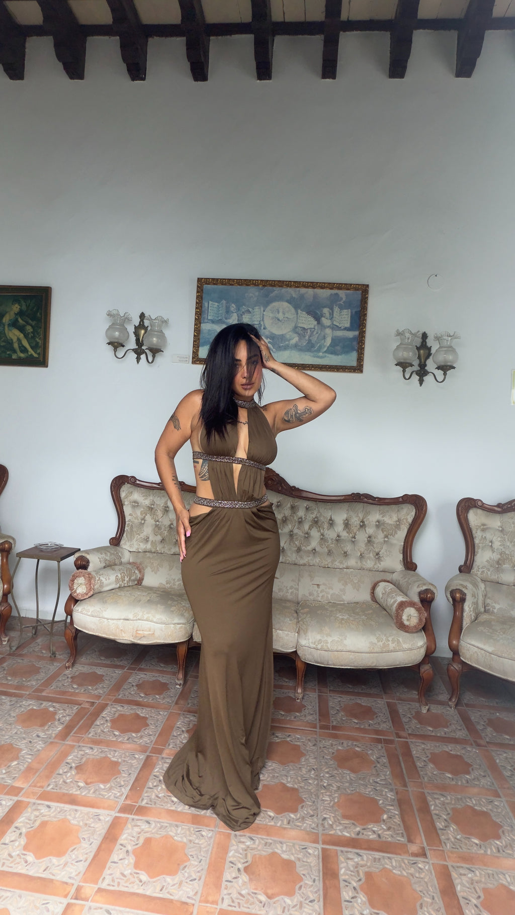 Vestido Kahki love