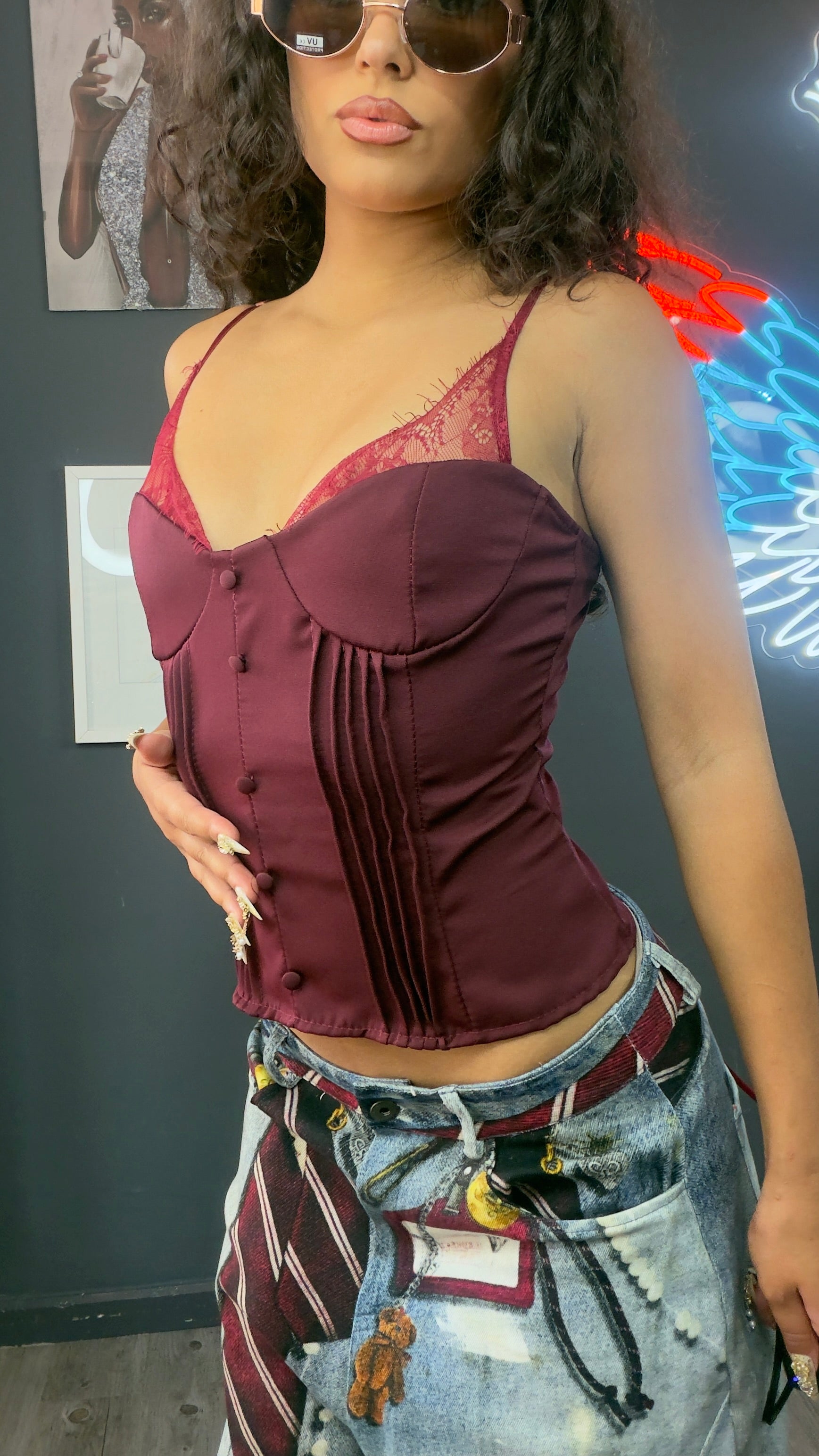 Top Corset acabado de encaje