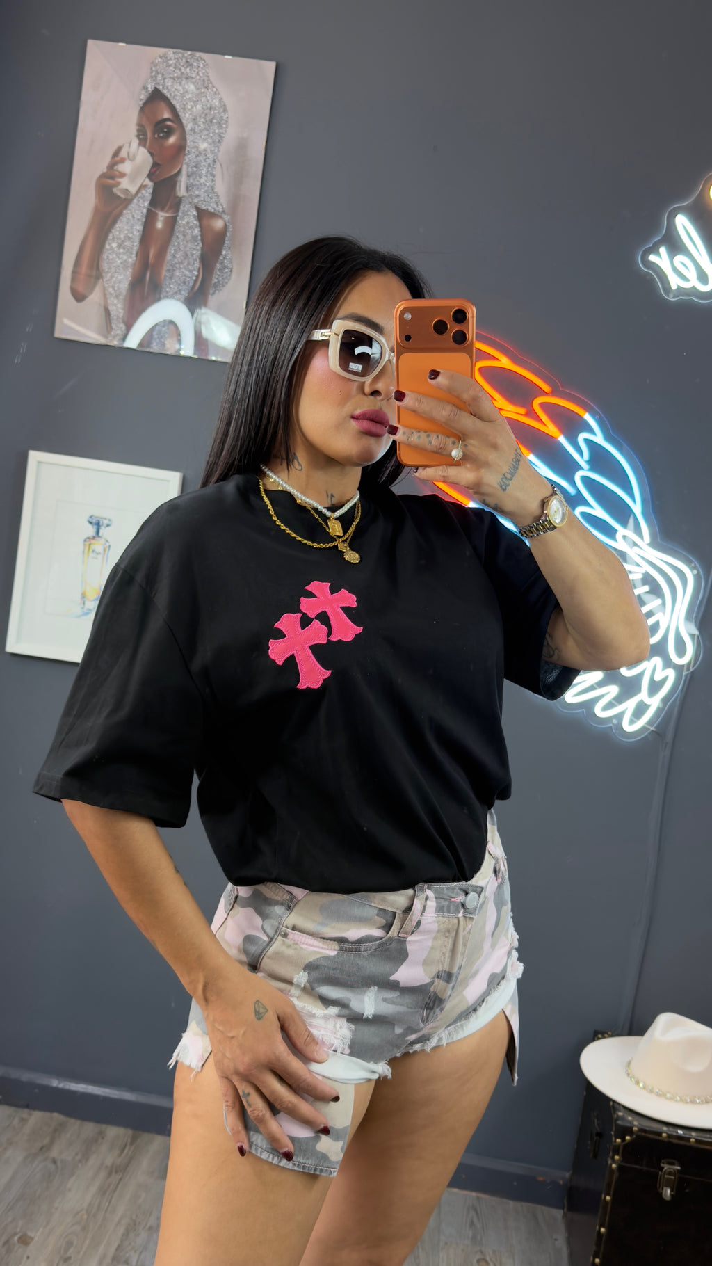 Camiseta cruz de plata