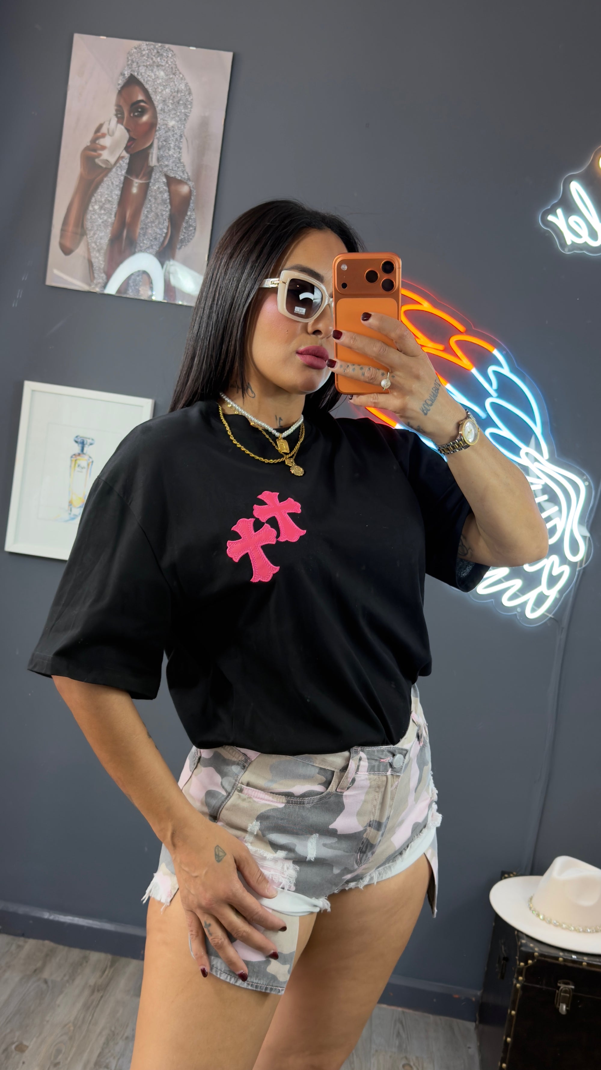 Camiseta cruz de plata