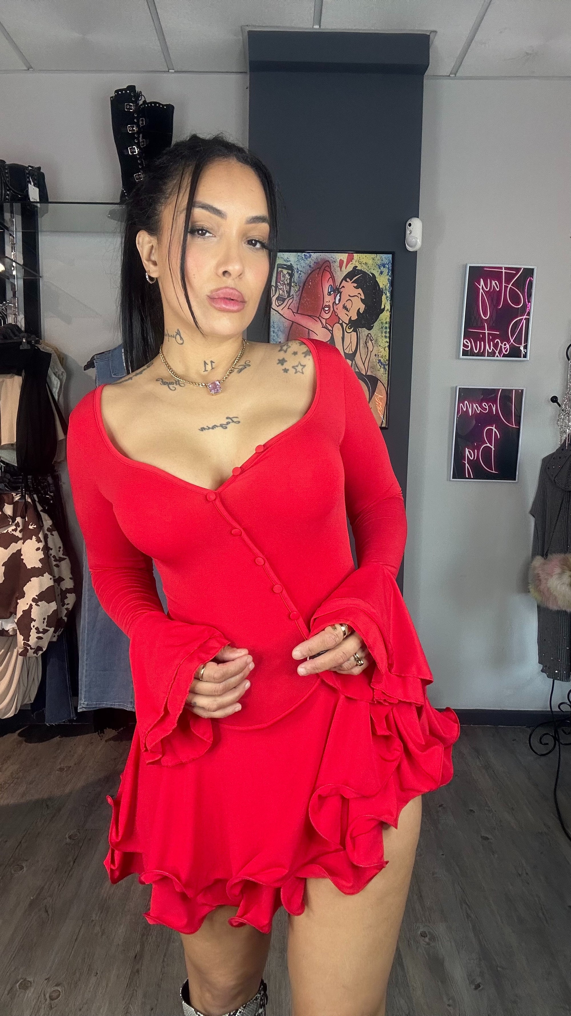 Vestido pétalos con culot