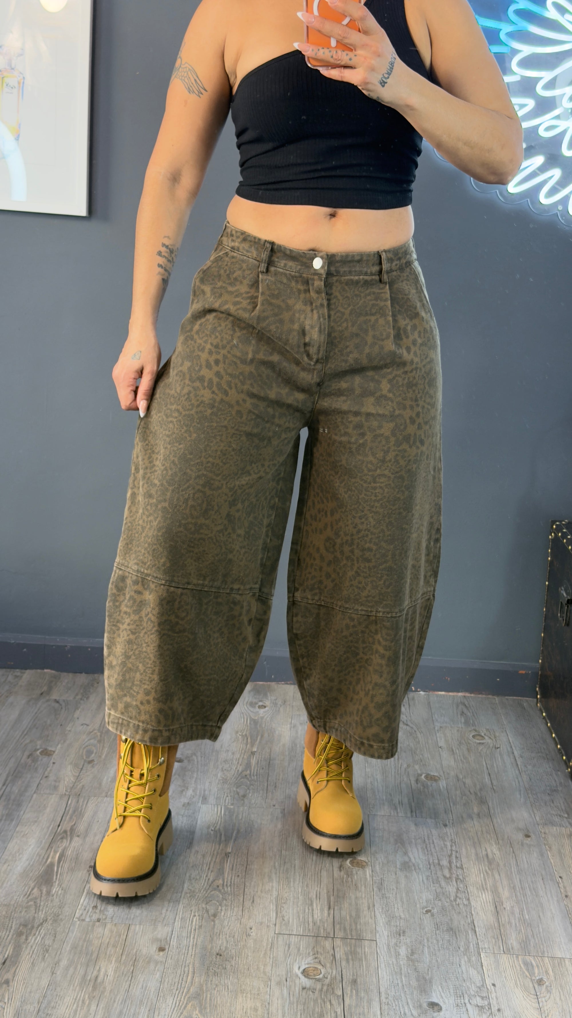 Bermuda vaquera premium Oversize Animal print