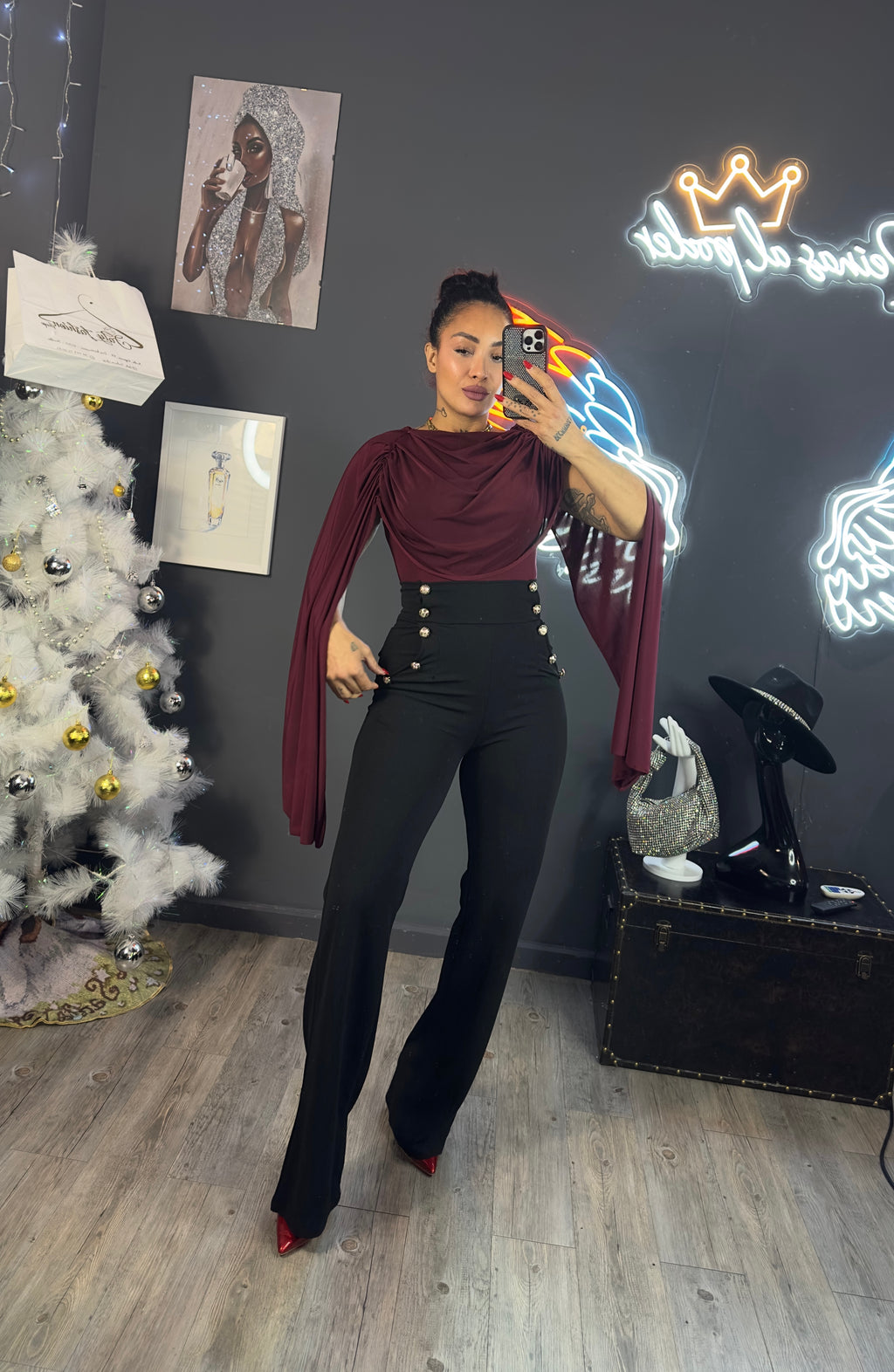 Pantalón, cintura alta