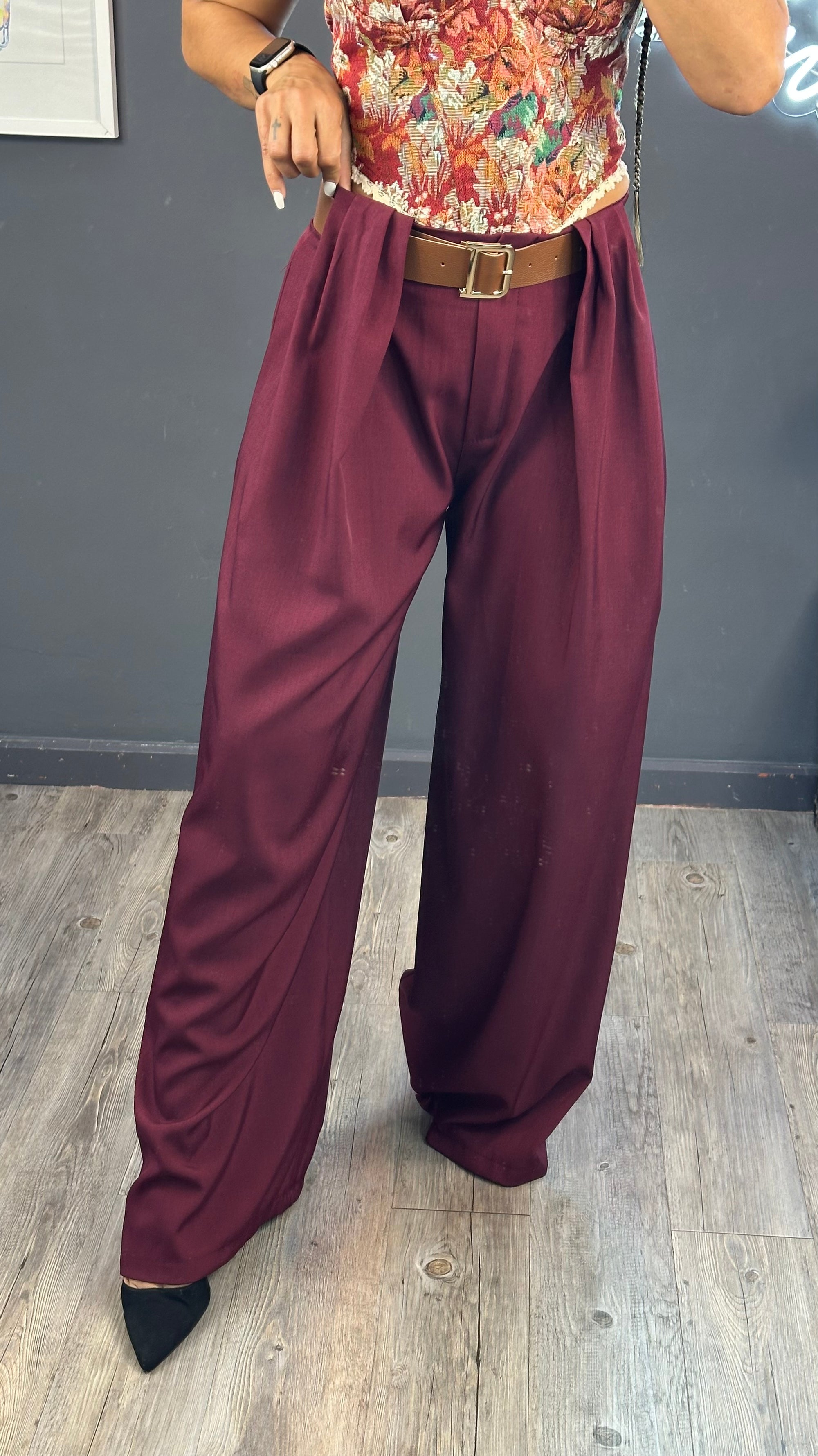 Pantalón fluido palazo premium