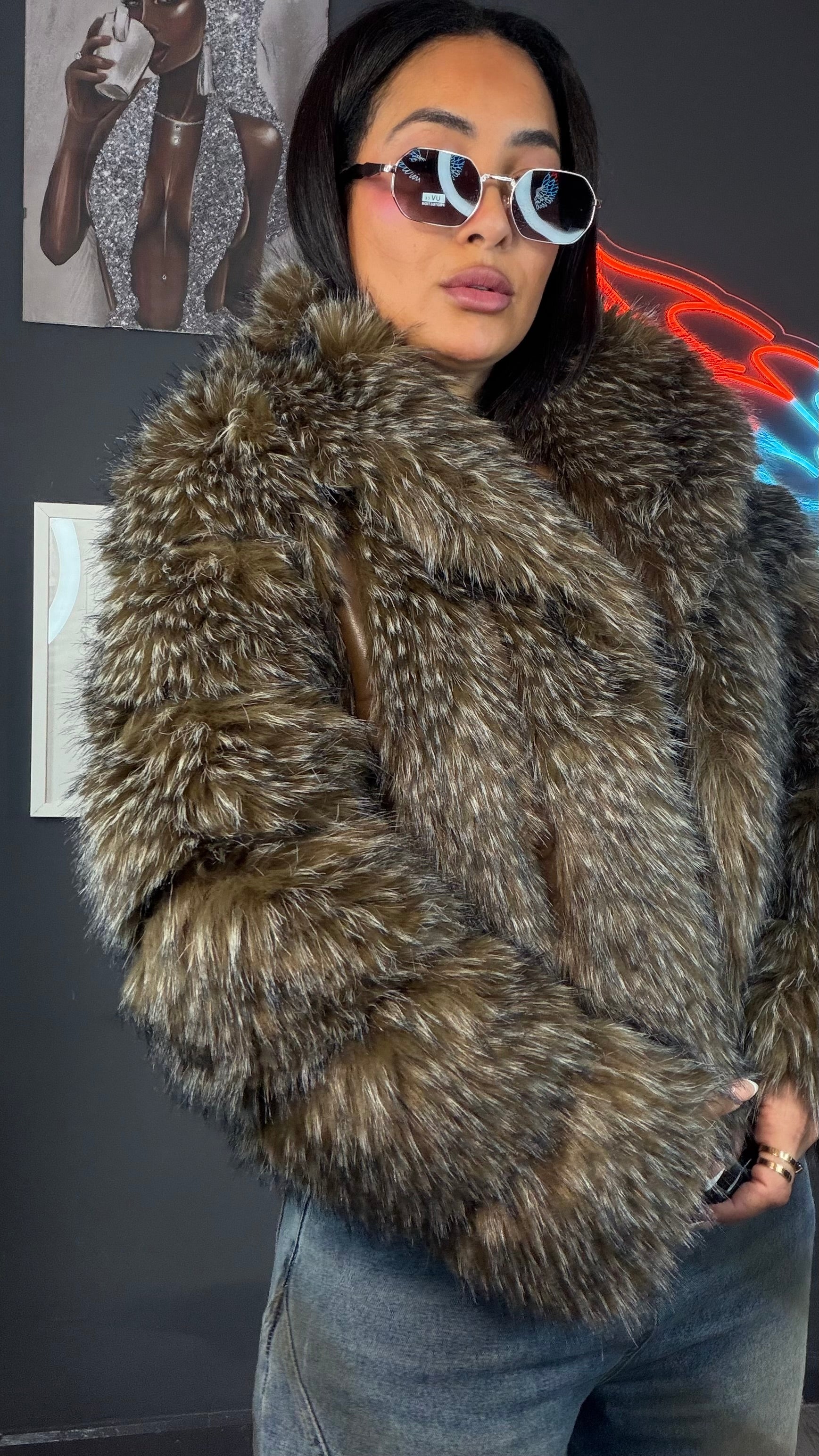 Abrigo pelo conejo Queen Savage