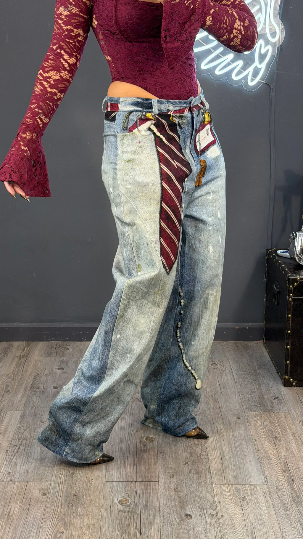 Jeans 3D corbata