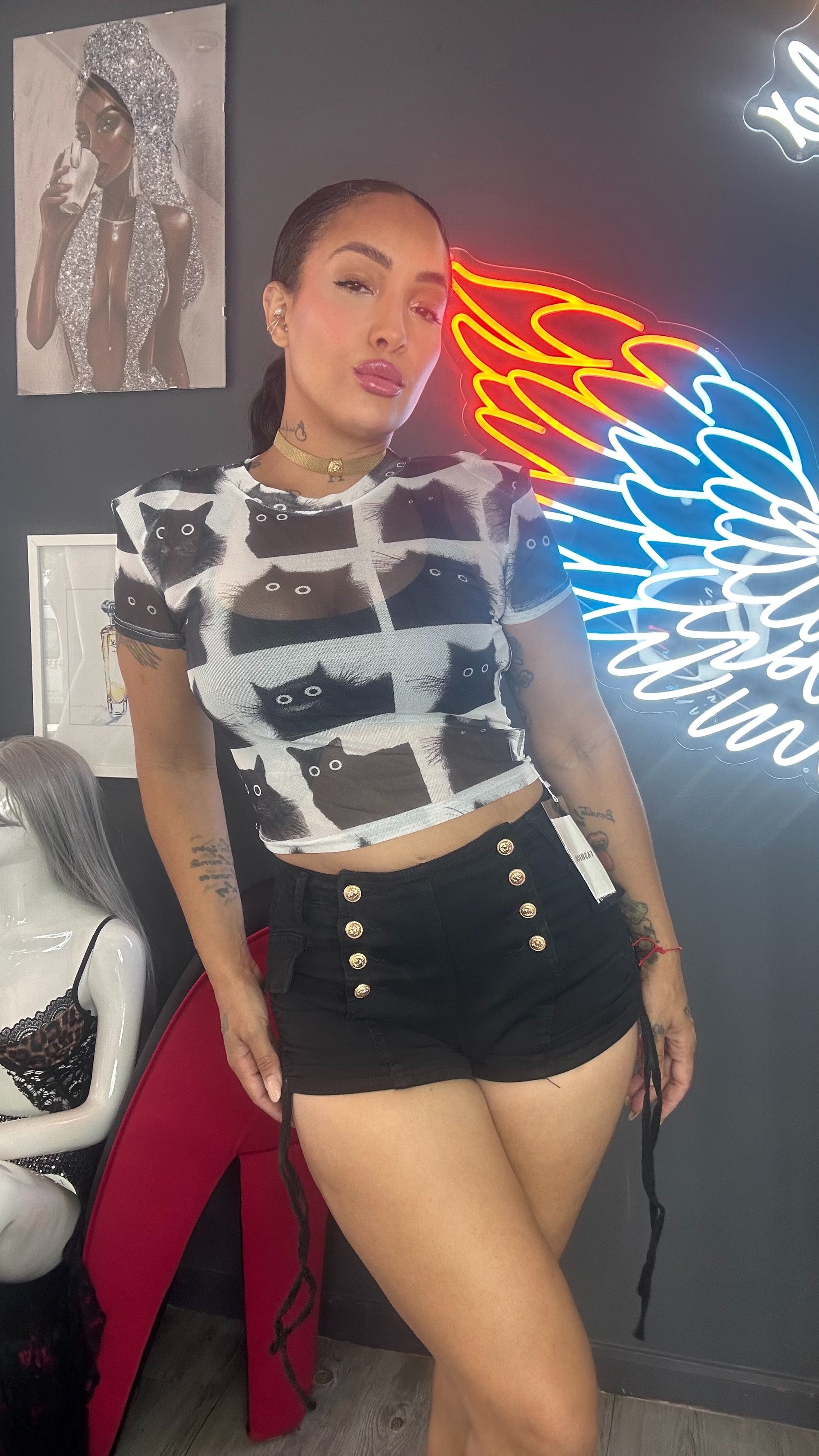 Short botones cuerdas