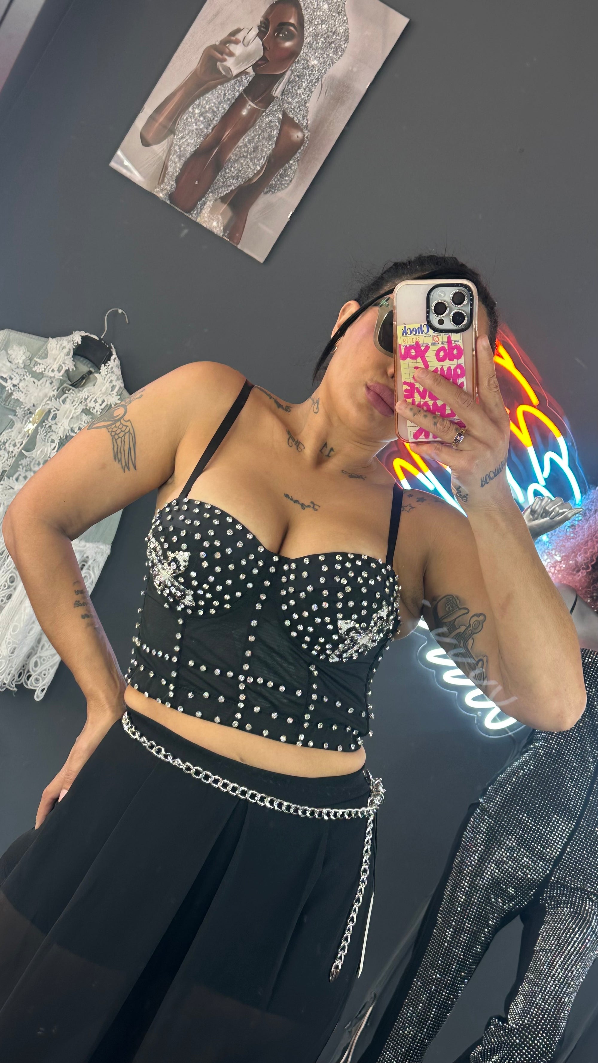 Corset top brillo cruz