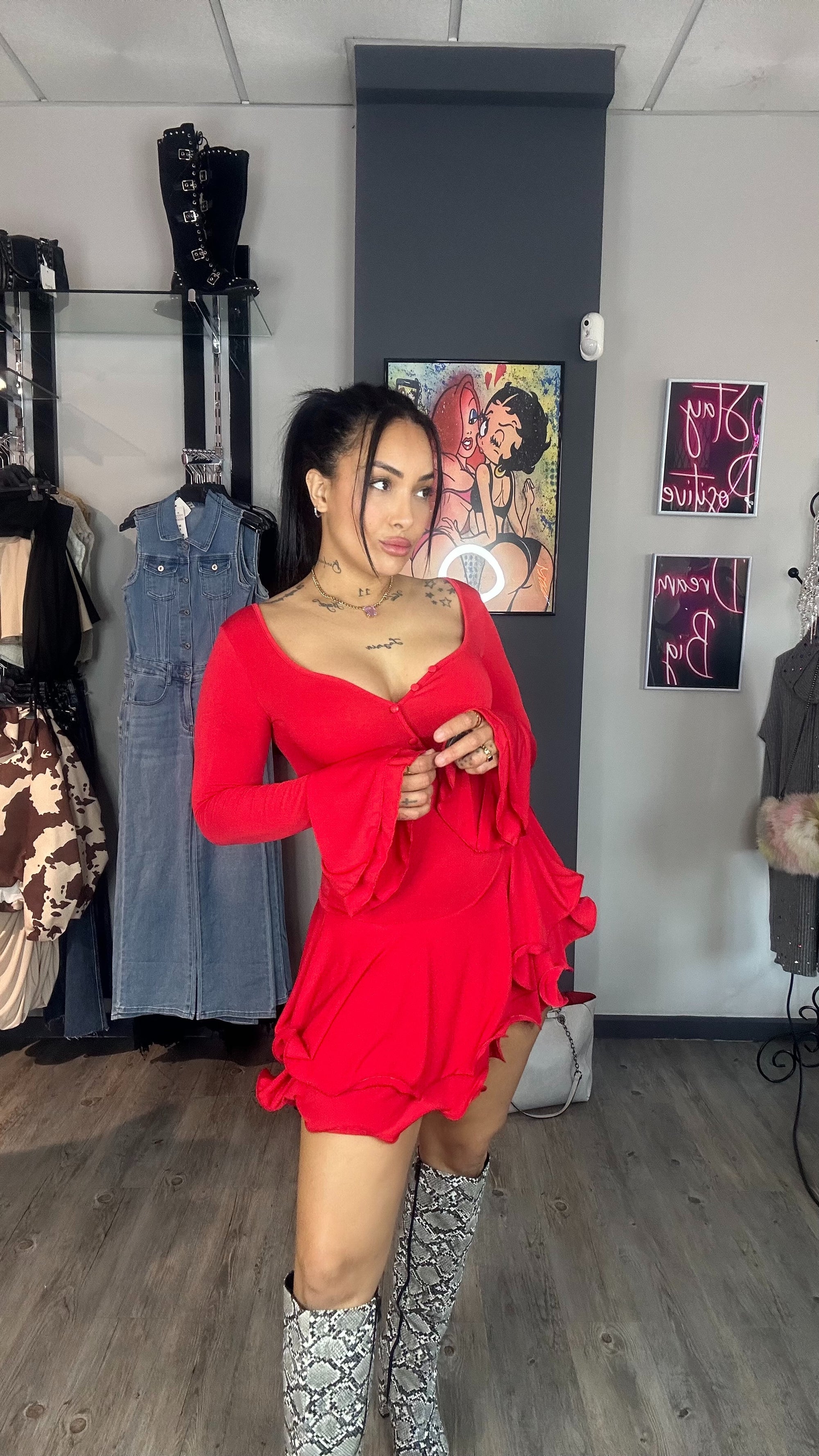 Vestido pétalos con culot
