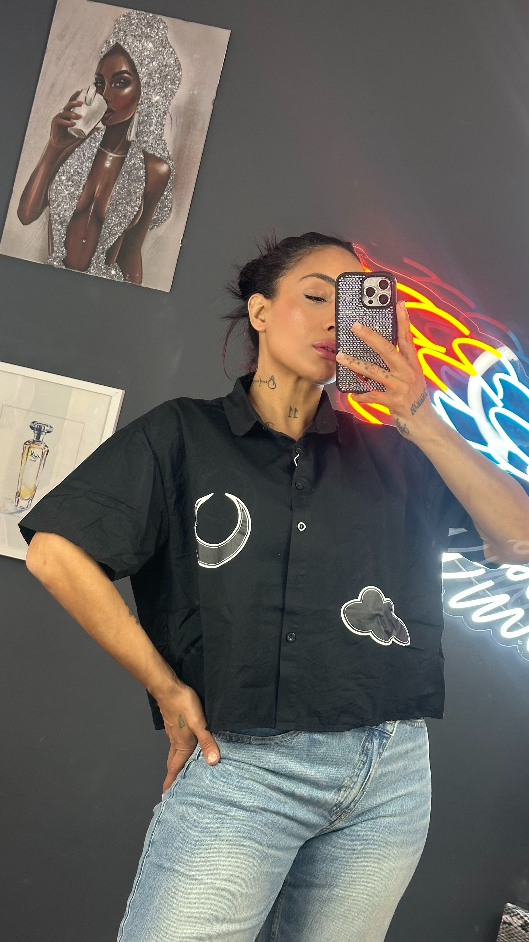 Camisa crop luna