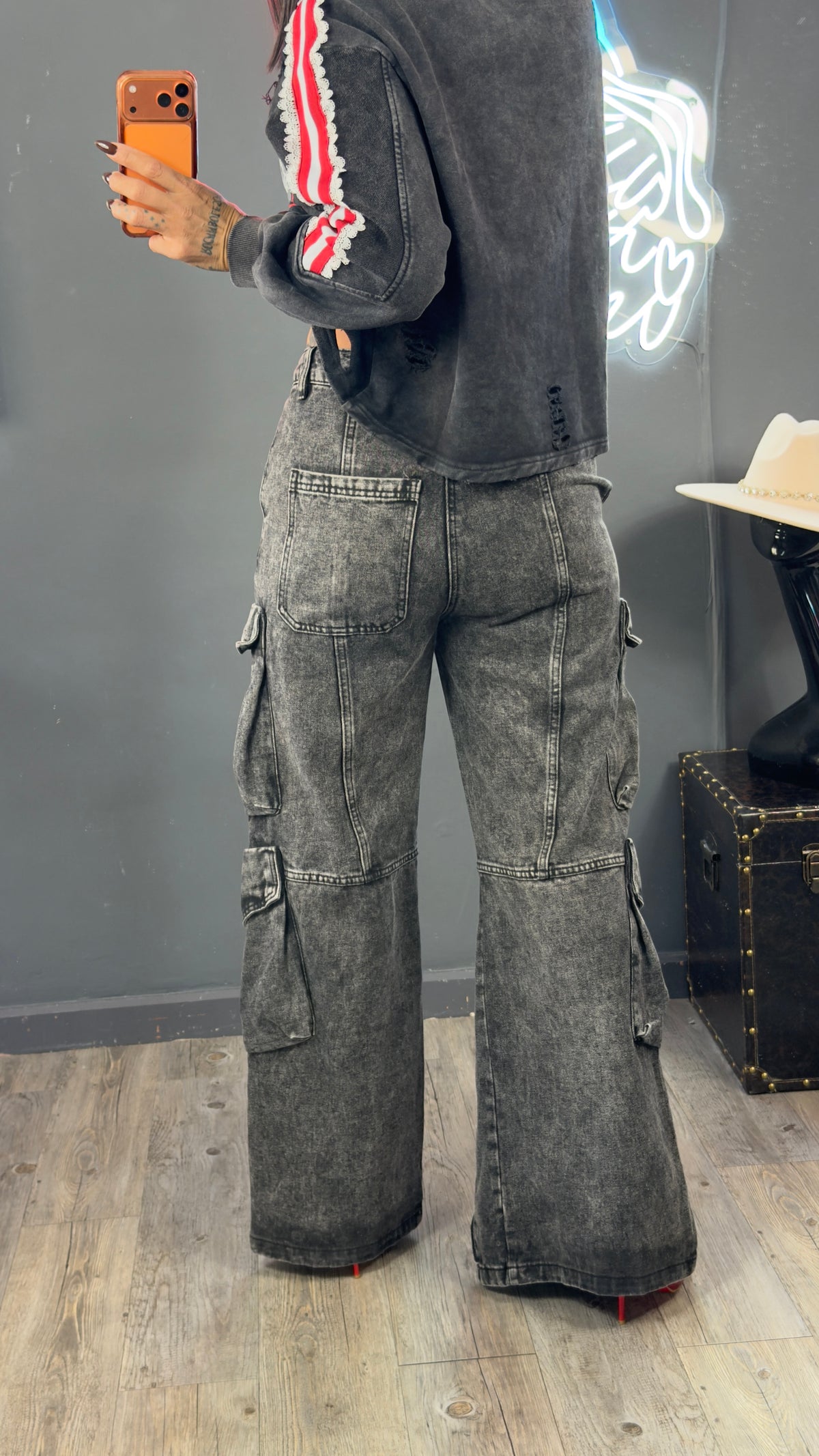 Jeans cargo cremallera