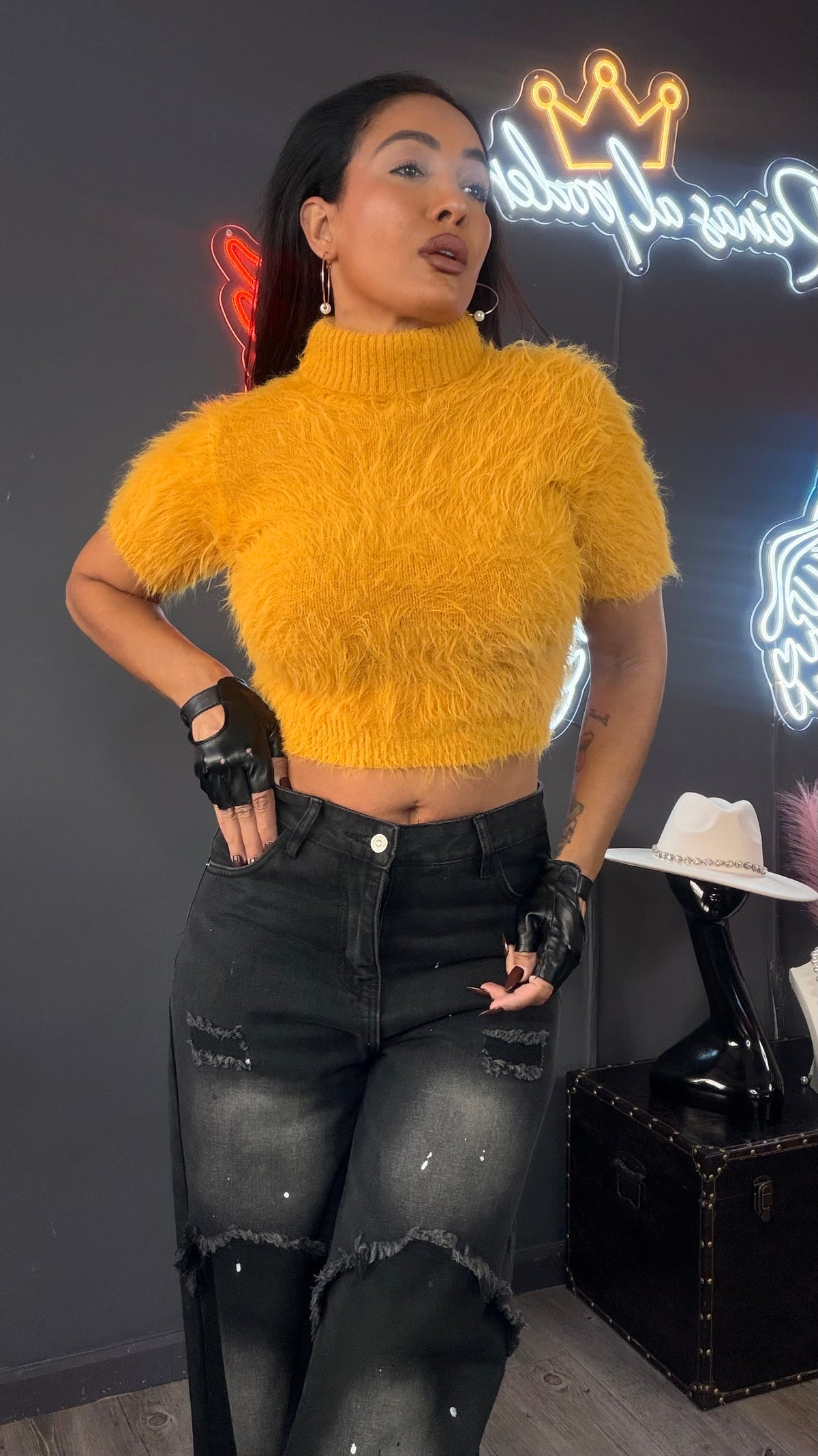 Top pelo largo extra suave