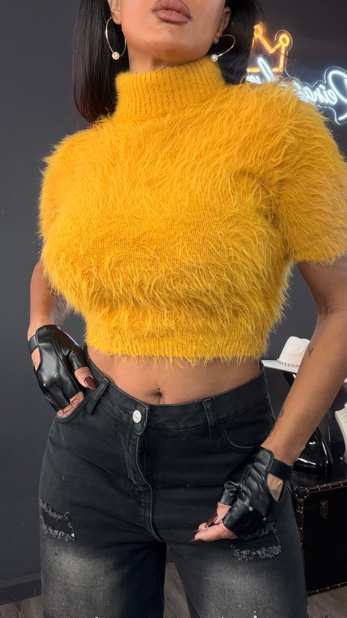 Top pelo largo extra suave