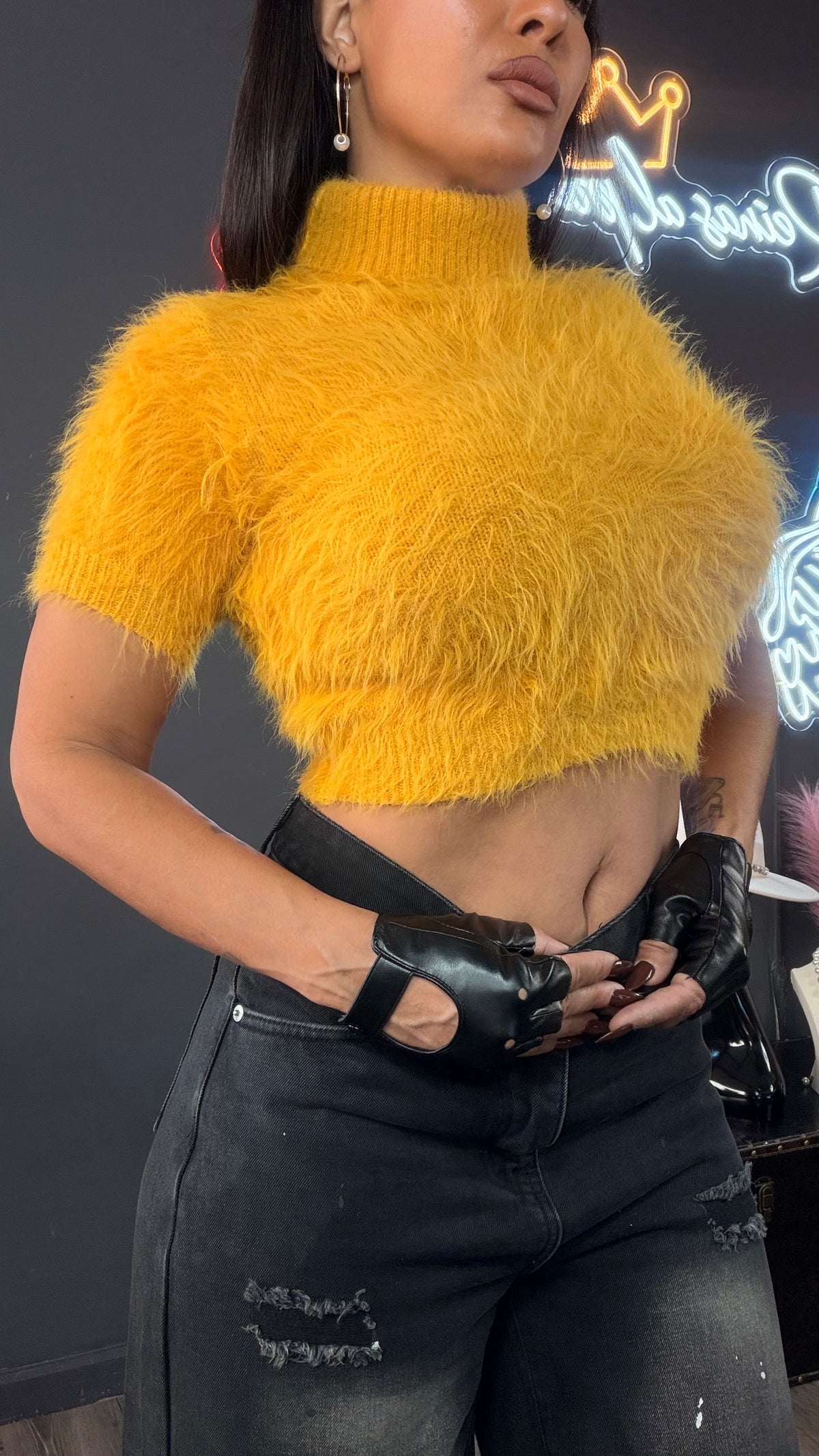 Top pelo largo extra suave