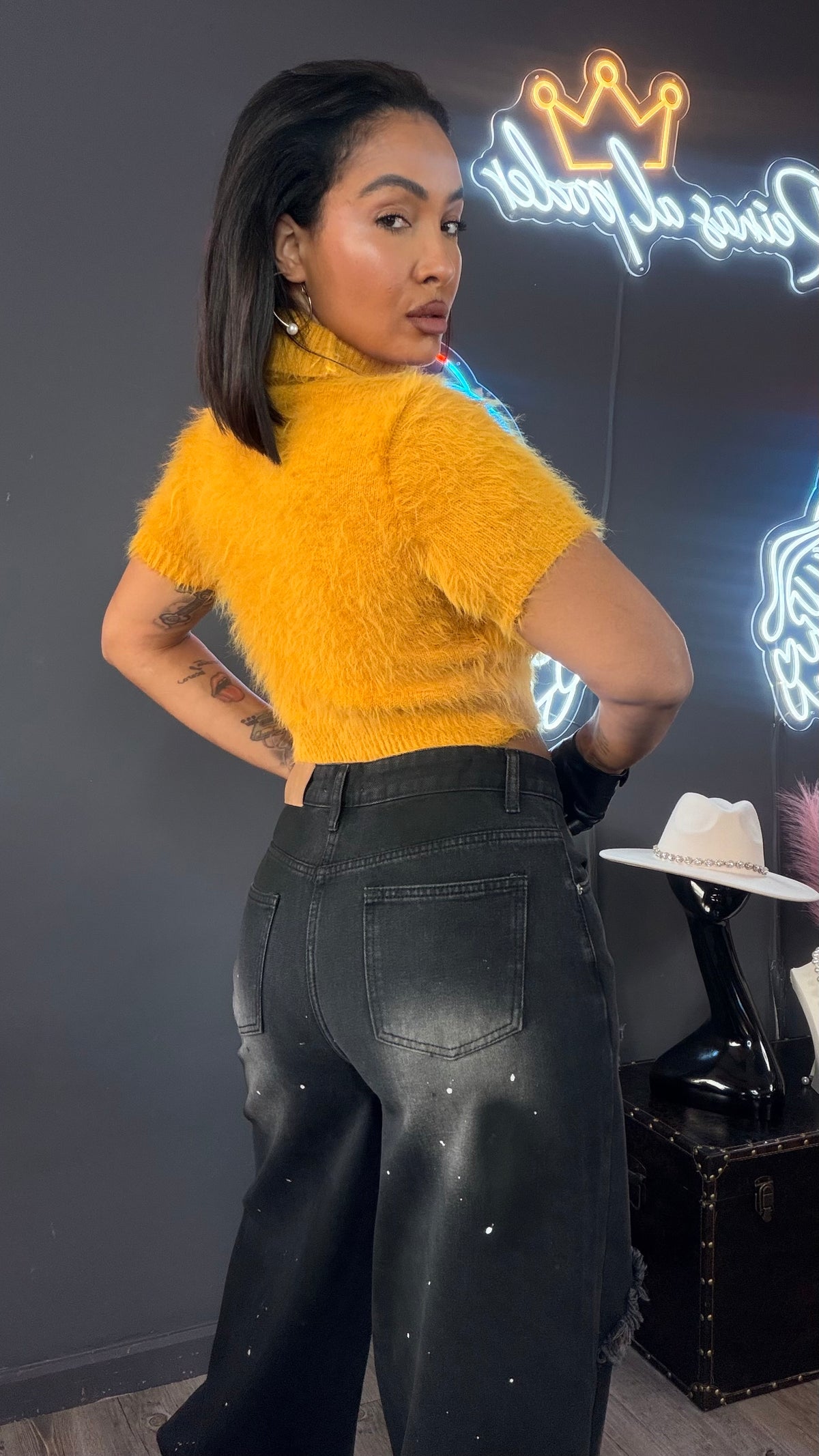 Top pelo largo extra suave